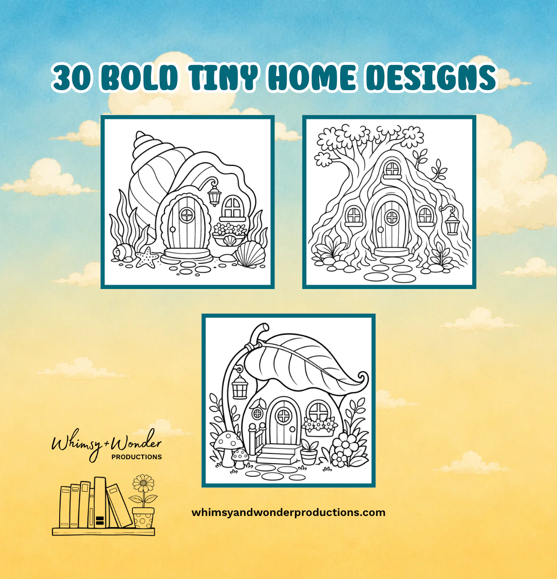 Tiny Homes & Cozy Places: Bold and Easy Cozy Coloring Book
