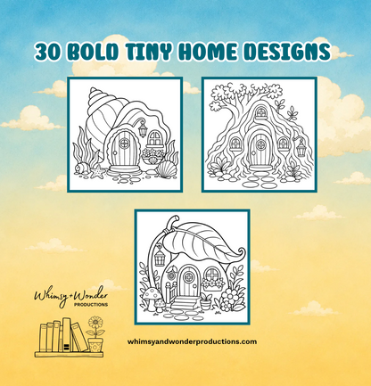 Tiny Homes & Cozy Places: Bold and Easy Cozy Coloring Book